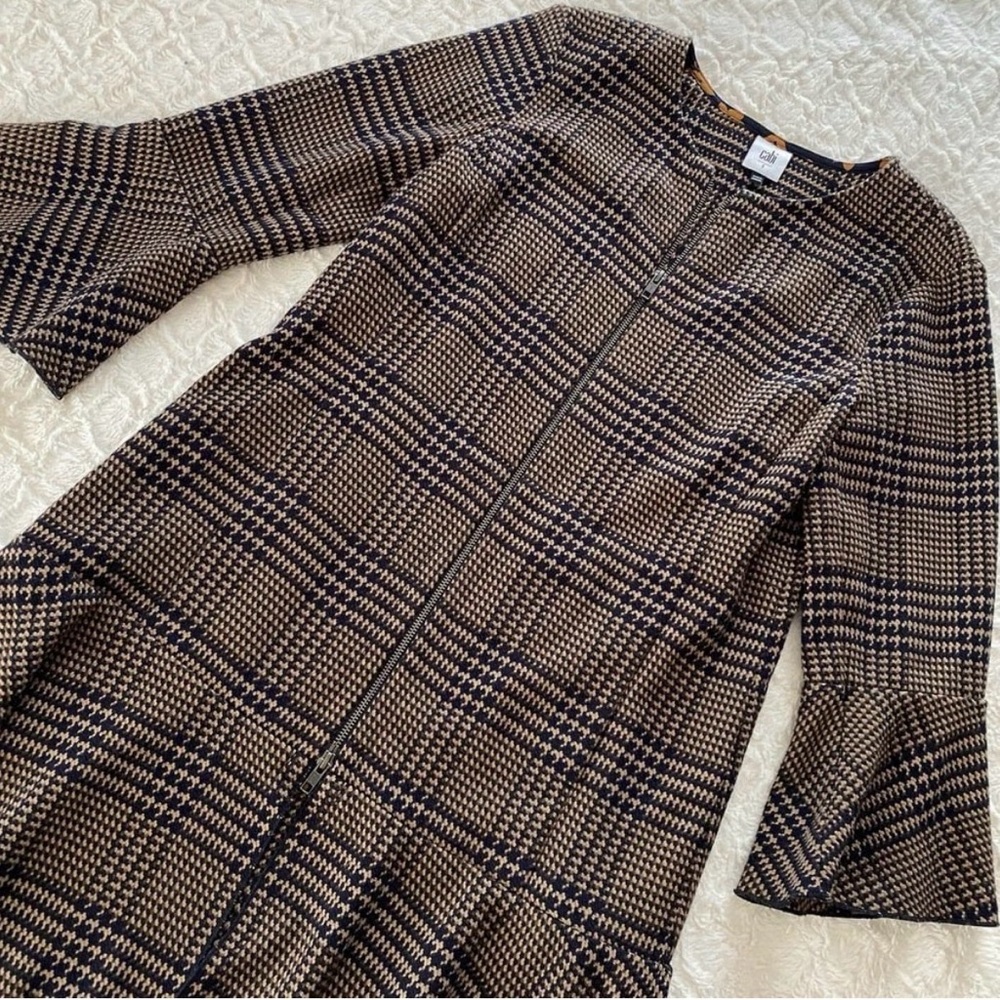 CAbi Flounce Plaid Jacket Dress
